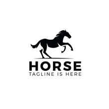 Running Horse Logo Template Isolated On White Background