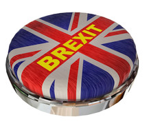 Brexit Push Button Uk Flag And Text - 3d Rendering