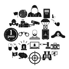 Poster - Offense icons set. Simple set of 25 offense vector icons for web isolated on white background