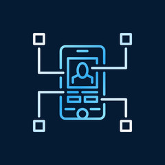 Poster - mobile app development vector creative modern icon or sign in outline style on dark background