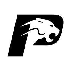 Wall Mural - phanter vector logo. letter p