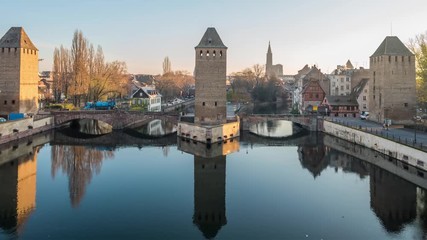 Canvas Print - Ponts Couverts in STrasbourg France