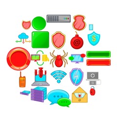 Poster - Cybercriminal icons set. Cartoon set of 25 cybercriminal vector icons for web isolated on white background