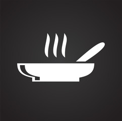 Poster - Dish icon on black background for graphic and web design, Modern simple vector sign. Internet concept. Trendy symbol for website design web button or mobile app