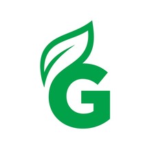 Poster - letter G with leaf symbol vector logo.