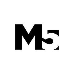 Wall Mural - letter M and 5 vector logo