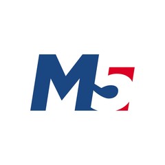 Poster - letter M and 5 vector logo