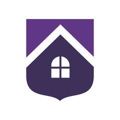 Poster - Home and Roof vector logo. Shield icon.