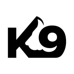 Wall Mural - letter k and 9. dog vector logo.