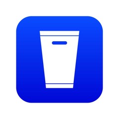 Poster - Trash can icon digital blue for any design isolated on white vector illustration