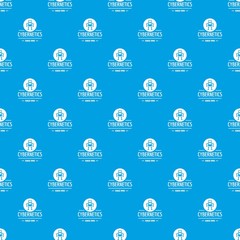 Sticker - Robot toy pattern vector seamless blue repeat for any use