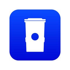 Poster - Trash can icon digital blue for any design isolated on white vector illustration