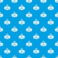 Poster - Robotic cyborg pattern vector seamless blue repeat for any use