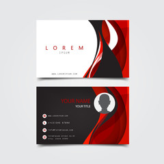 Canvas Print - business card with abstract wave framing