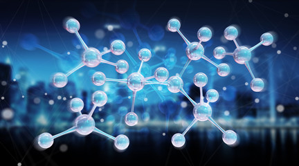 Aufkleber - Modern digital molecule structure 3D rendering