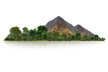 Wall Mural - mountain isolated on white background
