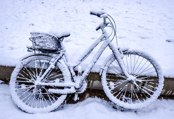 Poster - bike in winter