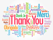 Thank You Word Cloud In Different Languages, Concept Background