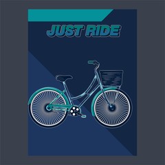 Bicycle advertising poster color modern sport health - Vector