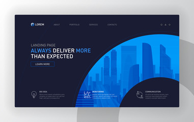Wall Mural - landing page template for business