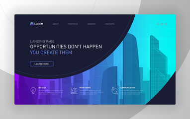 Wall Mural - Landing page template for business
