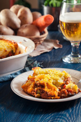 Sticker - Portion of shepherd's pie or cottage pie on a plate