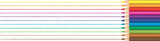 Rainbow color pencils drawn lines. Panorama illustration.