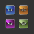 © imaagio.stock - Eye icon set on a colored square buttons