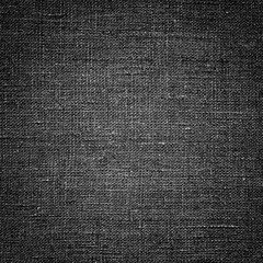 Poster - Dark black white linen canvas. The background image, texture.