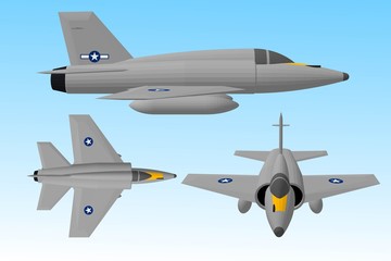 Wall Mural - Vector jet aircraft for soldiers