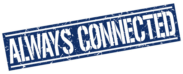 always connected square grunge stamp