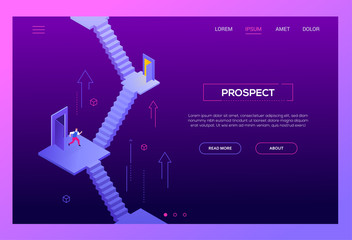 business prospect - modern isometric vector website header