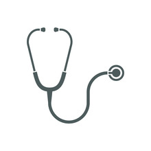 Medical Icon Stethoscope. Isolated Sign Stethoscope On White Background. Vector Illustration