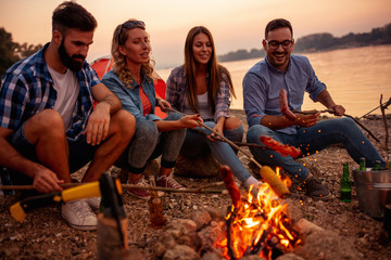 Relaxing with friends on the camp