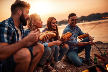 Relaxing with friends on the camp