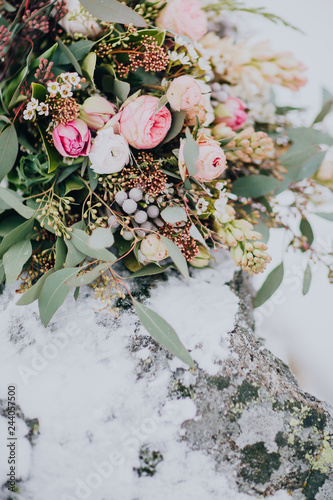 Fleurs Dans La Neige Buy This Stock Photo And Explore