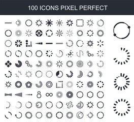 Poster - 100 filled icon set. Trendy simple icons such as Loading, Loading