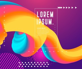Aufkleber - Liquid color background design. Fluid gradient shapes composition