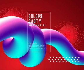 Aufkleber - Liquid color background design. Fluid gradient shapes composition