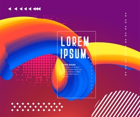 Aufkleber - Liquid color background design. Fluid gradient shapes composition