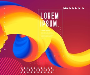 Aufkleber - Liquid color background design. Fluid gradient shapes composition