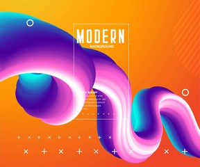 Aufkleber - Liquid color background design. Fluid gradient shapes composition