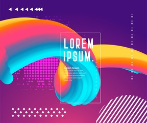 Aufkleber - Liquid color background design. Fluid gradient shapes composition