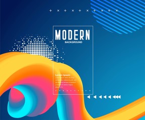 Aufkleber - Liquid color background design. Fluid gradient shapes composition