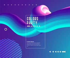 Aufkleber - Liquid color background design. Fluid gradient shapes composition