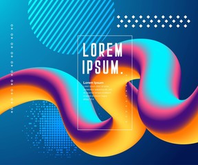 Aufkleber - Liquid color background design. Fluid gradient shapes composition