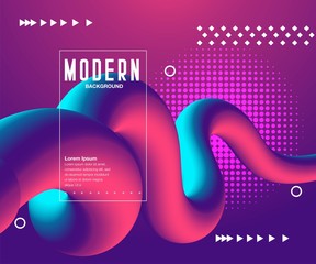 Aufkleber - Liquid color background design. Fluid gradient shapes composition