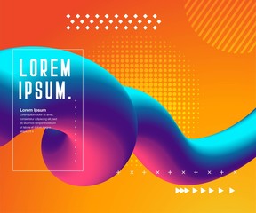 Aufkleber - Liquid color background design. Fluid gradient shapes composition