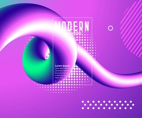 Aufkleber - Liquid color background design. Fluid gradient shapes composition