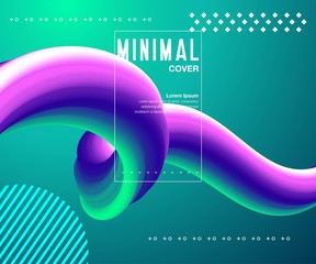 Aufkleber - Liquid color background design. Fluid gradient shapes composition